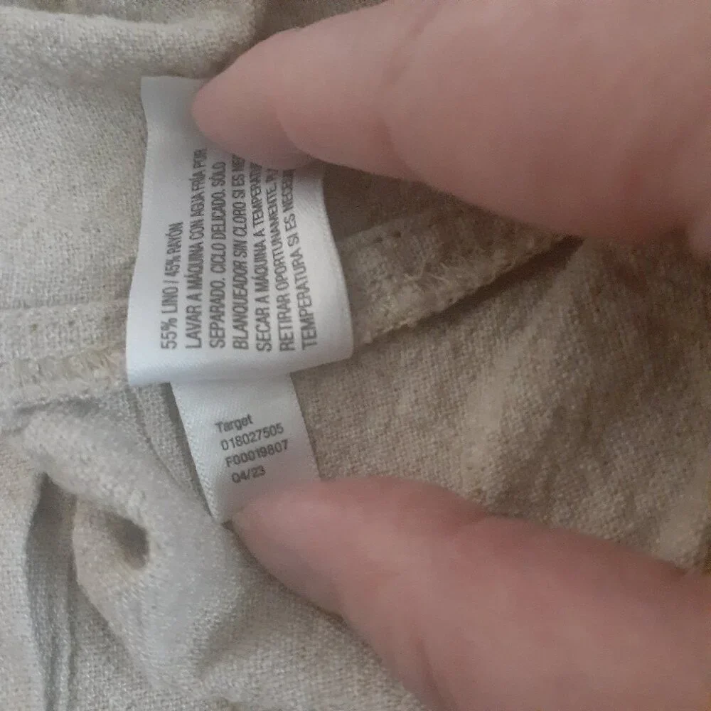 A New Day Women's Size XL Sand Beige Linen Blend Sleeveless Cropped Top - Picture 5 of 9